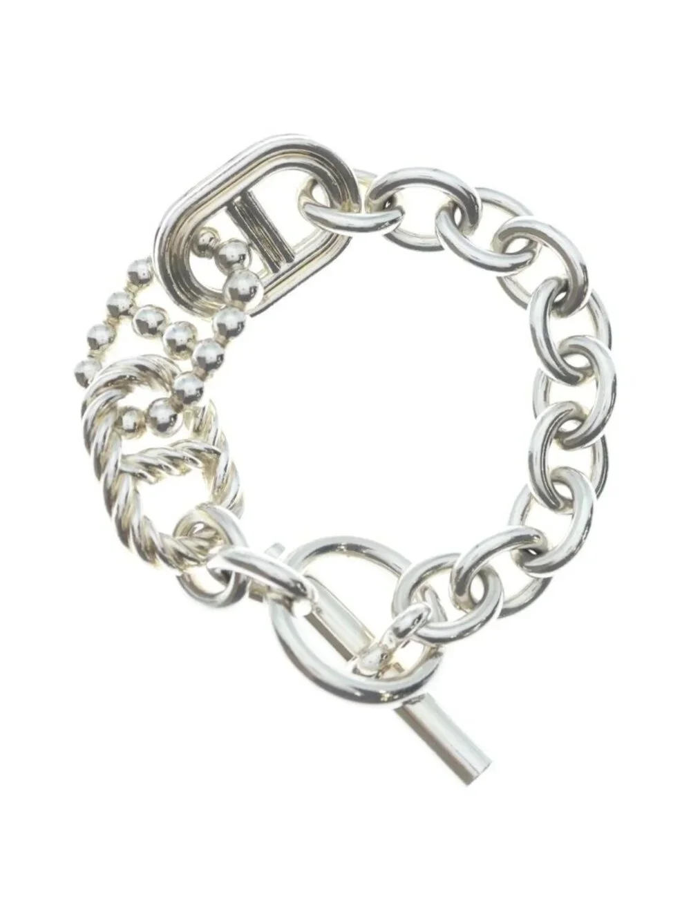 Hermes Chaine D'ancre Bracelet GM Parade Torsade Silver